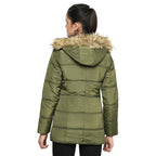 Women's Quilted Jacket with Removable Hood