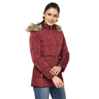 Women's Quilted Jacket with Removable Hood