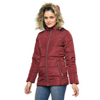 Women's Quilted Jacket with Removable Hood