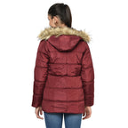 Women's Quilted Jacket with Removable Hood