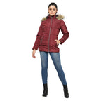 Women's Quilted Jacket with Removable Hood