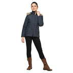 Women's Quilted Jacket in Poly Fabric With Removable Hood