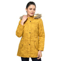 Women's Quilted Cotton Parka Jacket With Removable Hood