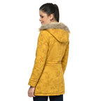 Women's Quilted Cotton Parka Jacket With Removable Hood