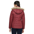 Puffer Jacket in Poly Fabric with Removable Hood