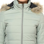 Puffer Jacket in Poly Fabric with Removable Hood