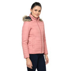 Puffer Jacket in Poly Fabric with Removable Hood