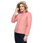 Puffer Jacket in Poly Fabric with Removable Hood