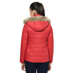 Puffer Jacket in Poly Fabric with Removable Hood