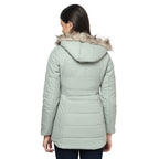 Women's Solid Quilted Jacket with Removable Hood
