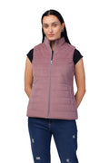 Quilted Sleeveless Jacket in Velvet Fabric