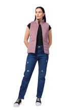 Quilted Sleeveless Jacket in Velvet Fabric