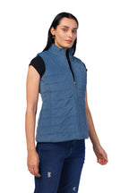 Quilted Sleeveless Jacket in Velvet Fabric
