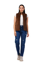 Quilted Sleeveless Jacket in Velvet Fabric