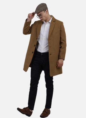 A model wearing a long coat