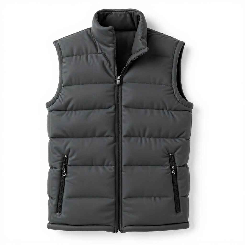 The image shows Caotsnmores men's solid black polyester half jacket with a stand-up collar, front zipper closure, quilted design, and zippered side pockets for a stylish, casual look. The image shows Caotsnmores men's solid black polyester half jacket with a stand-up collar, front zipper closure, quilted design, and zippered side pockets for a stylish, casual look.