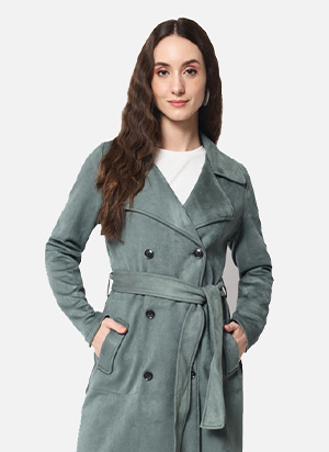 Model showcasing Trench Coat For Men And Women