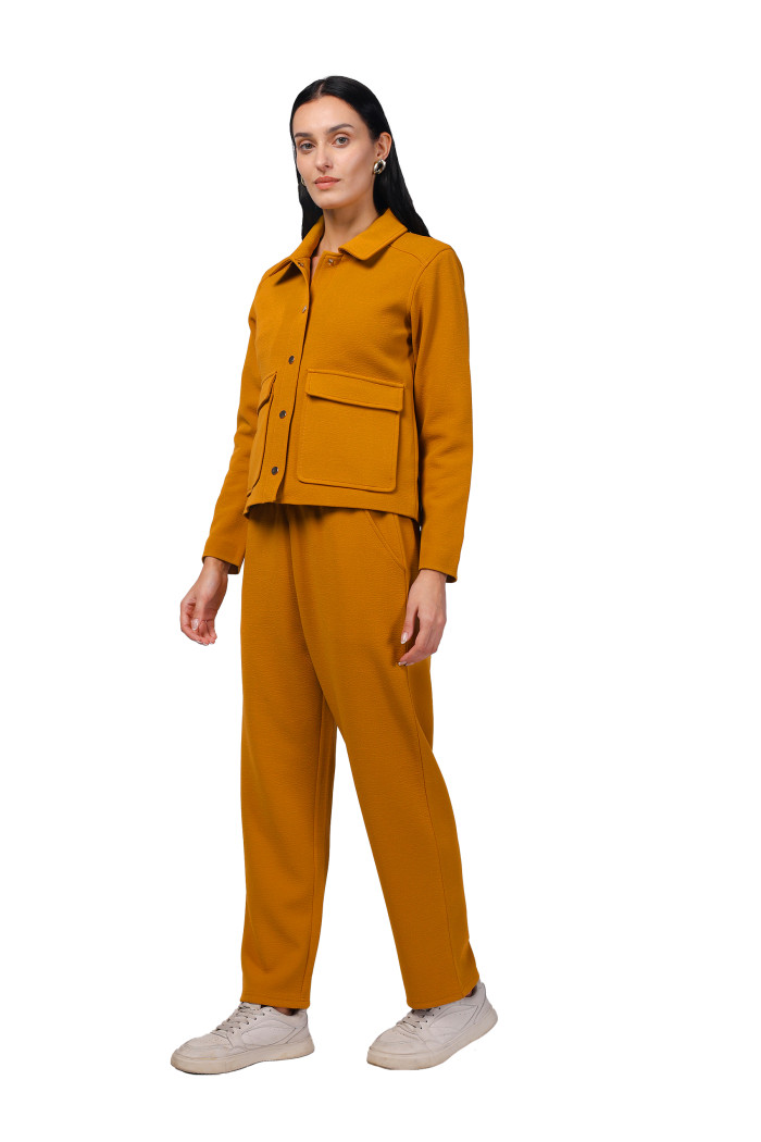 A model showcasing Women Co-ord Set in Scuba Crush Fabric thumbnail.