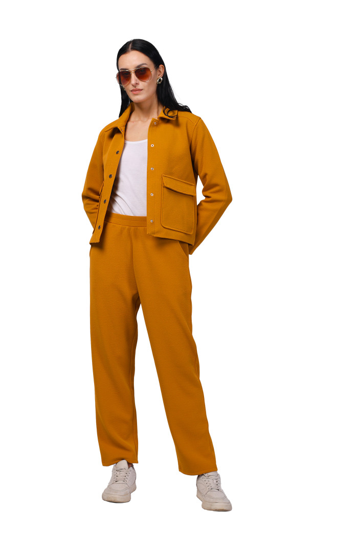A model showcasing Women Co-ord Set in Scuba Crush Fabric thumbnail.