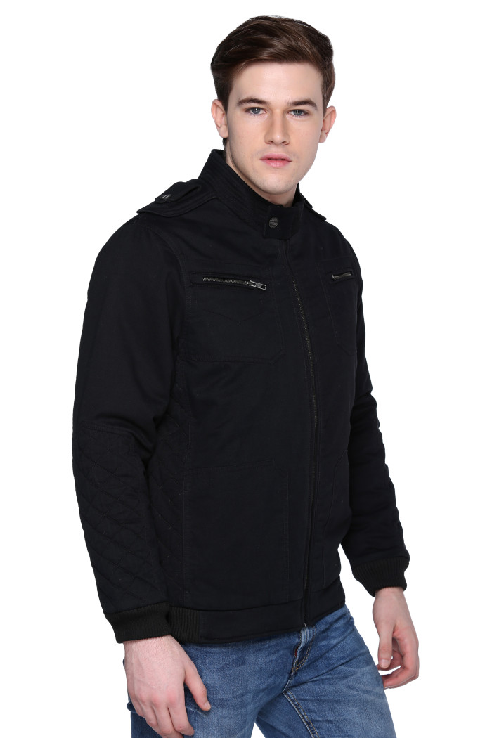 A model showcasing Men’s Regular Fit Chinese Collar Jacket thumbnail.