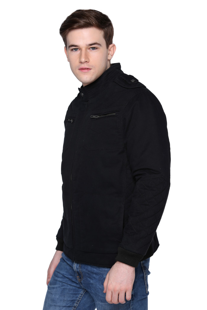 A model showcasing Men’s Regular Fit Chinese Collar Jacket thumbnail.