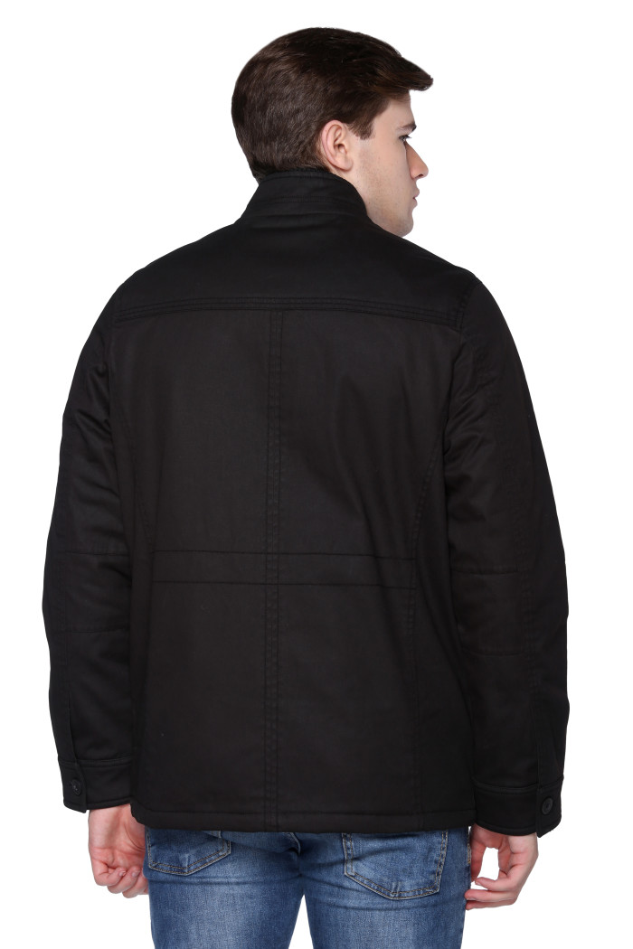 A model showcasing Men’s High Neck Chester Jacket With Concealed Placket thumbnail.